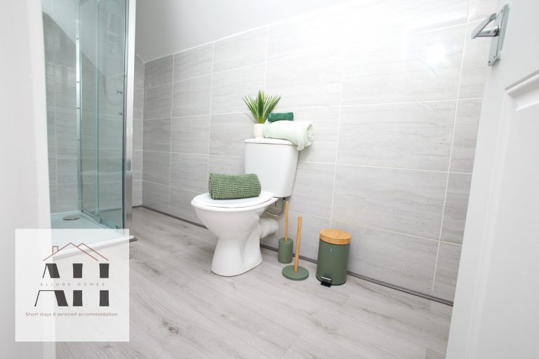 Bathroom photographed for a Liverpool serviced accommodation property listing