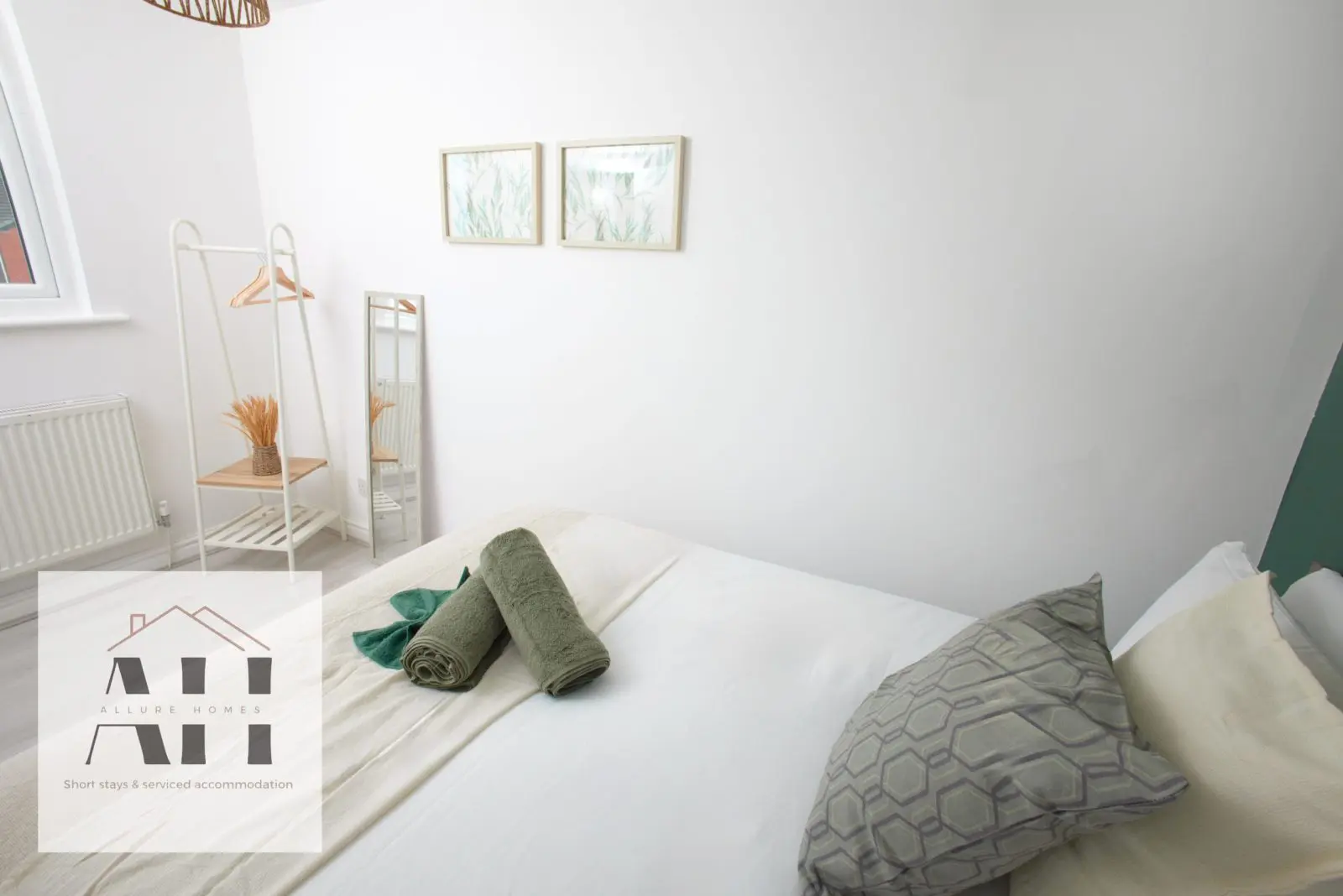 Styled bedroom photographed for a Liverpool Airbnb and serviced accommodation listing by Captured By Luke Media