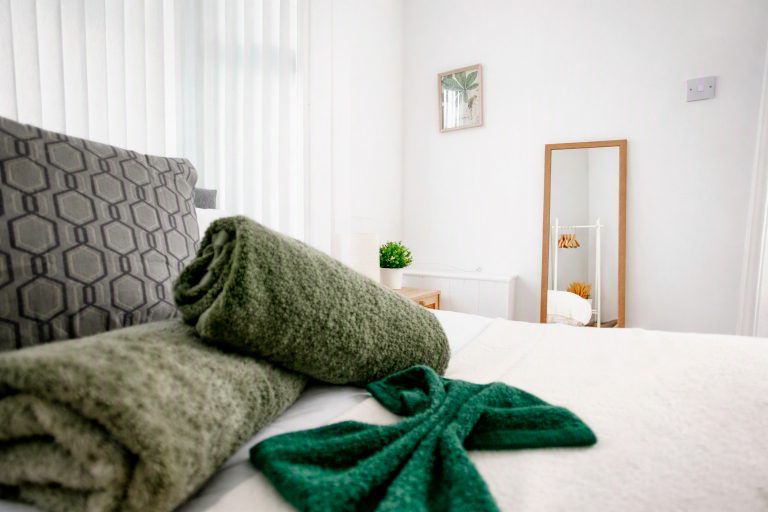 Bedroom detail styled for an Airbnb property in Liverpool, photographed by Captured By Luke Media