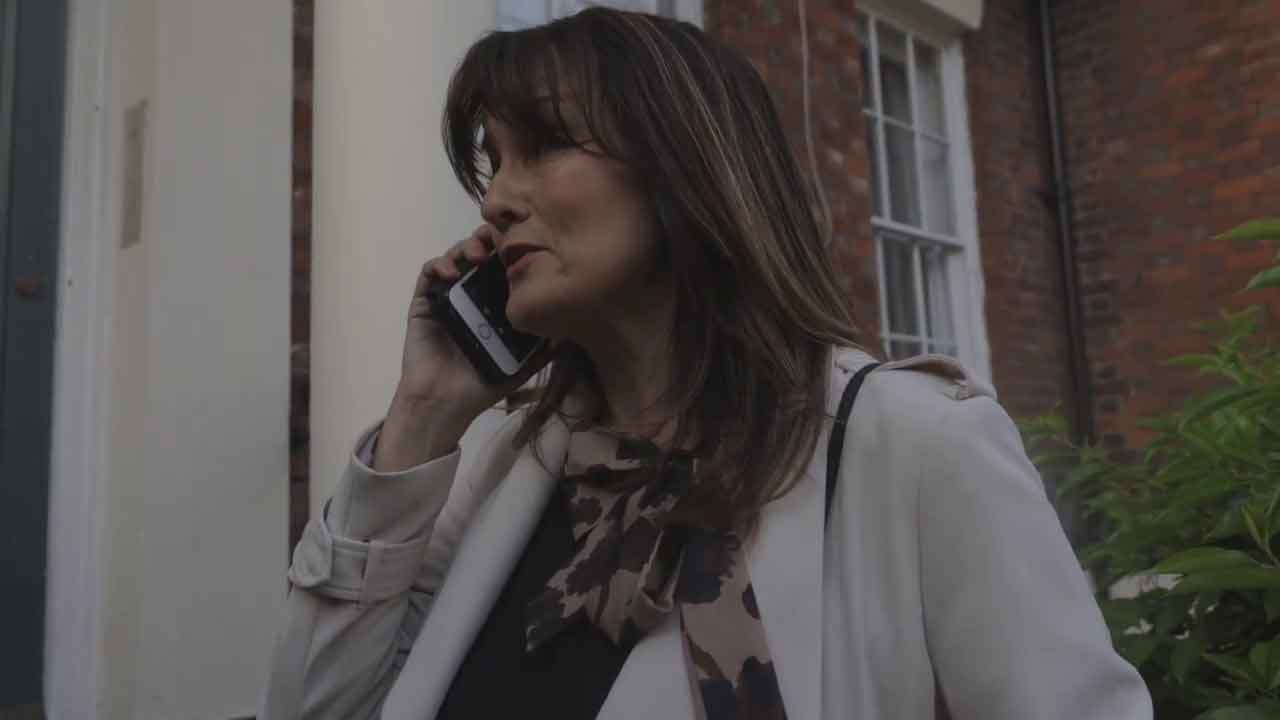 Actress in a phone call scene from an actors showreel filmed in Liverpool by Captured By Luke Media