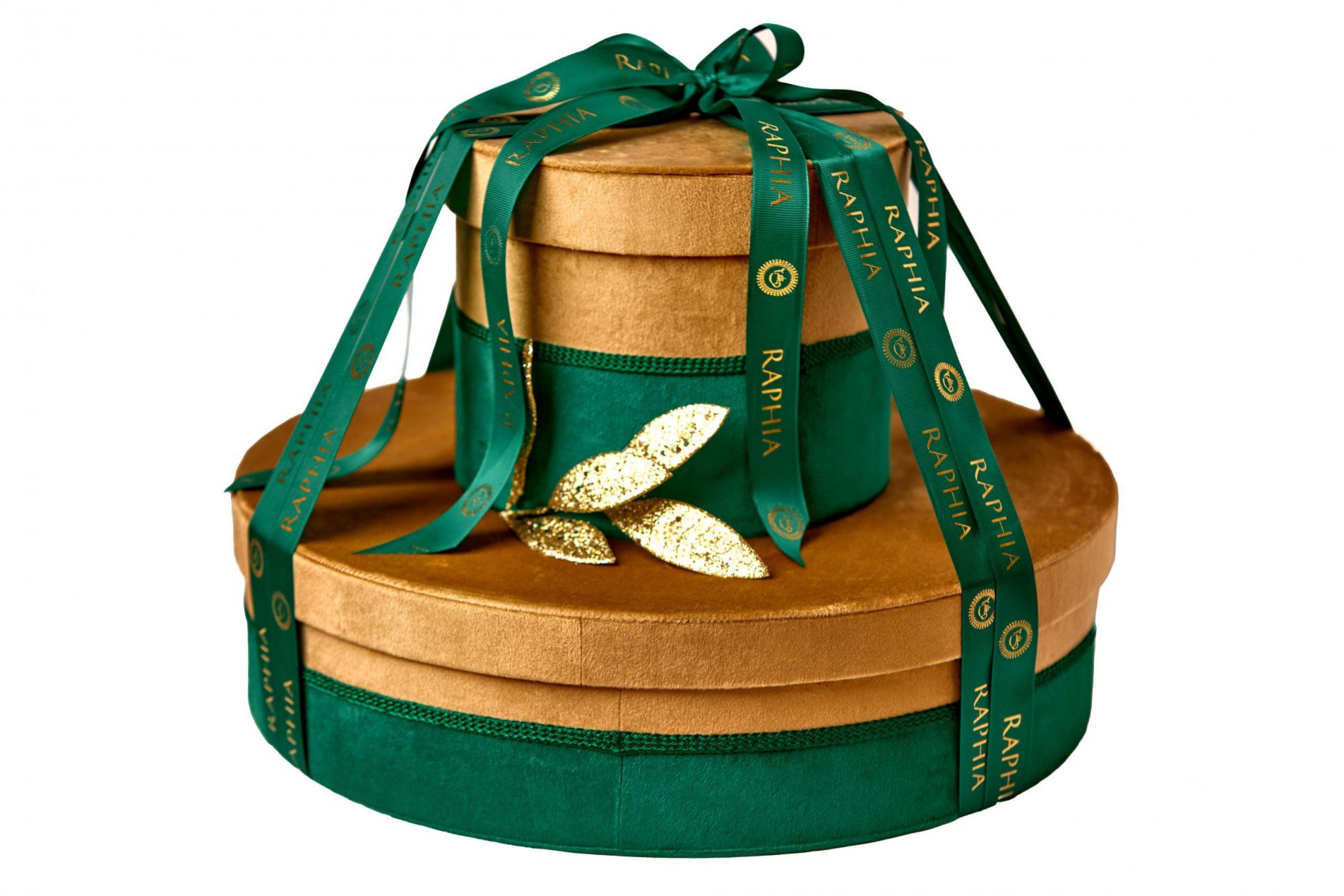 High quality e-commerce product photography of a tiered green chocolate gift set by a Liverpool photographer