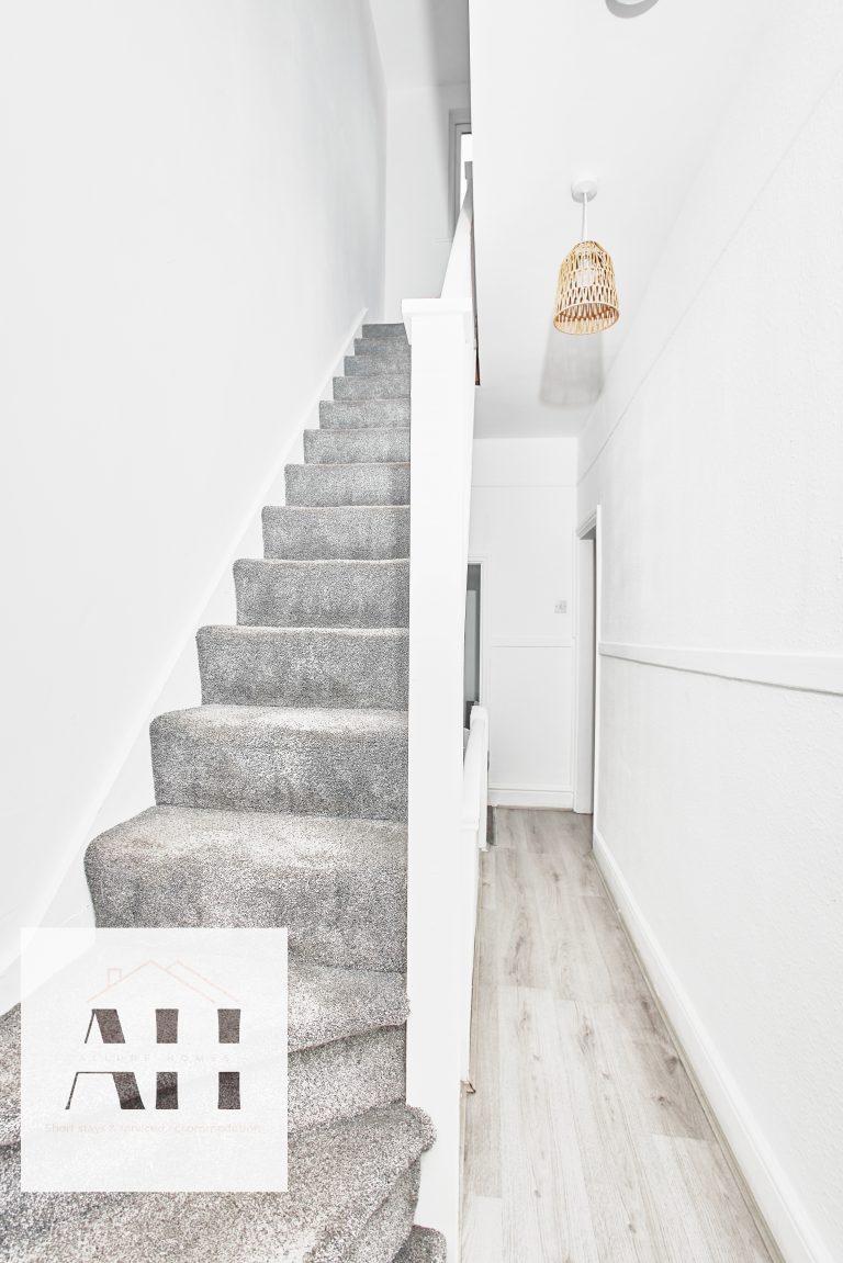 Staircase and hallway in a Liverpool rental property, photographed by Captured By Luke Media